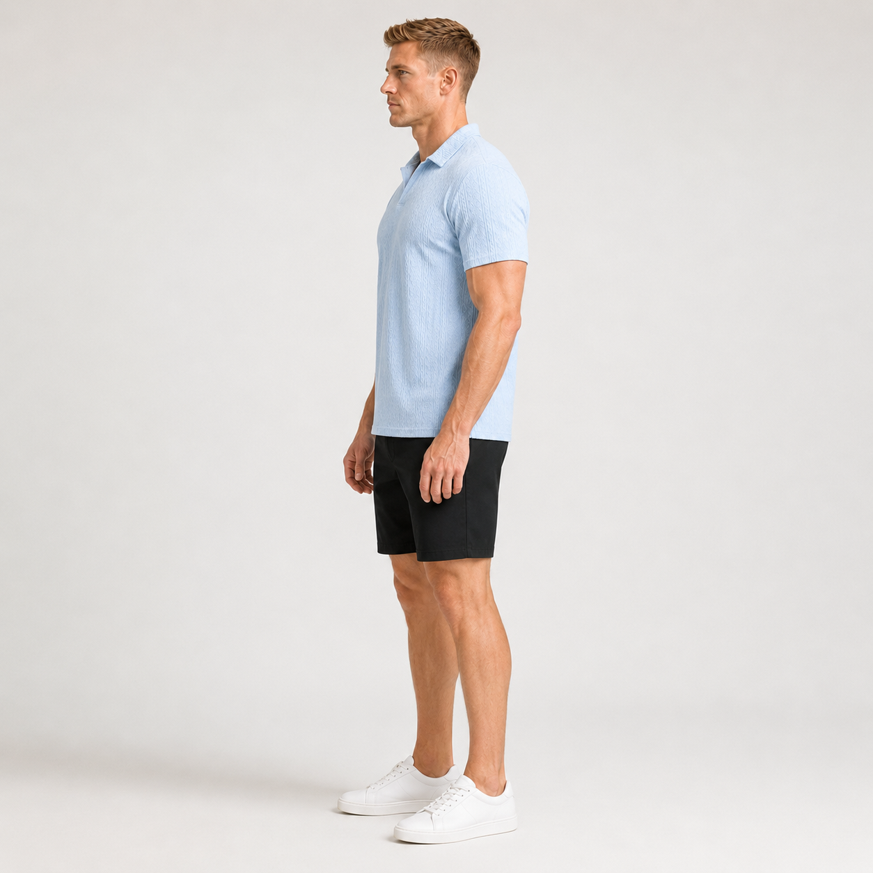 Men's Breathable Waffle Knit Polo