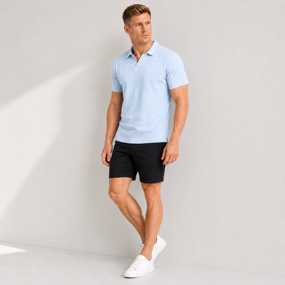 Men's Breathable Waffle Knit Polo