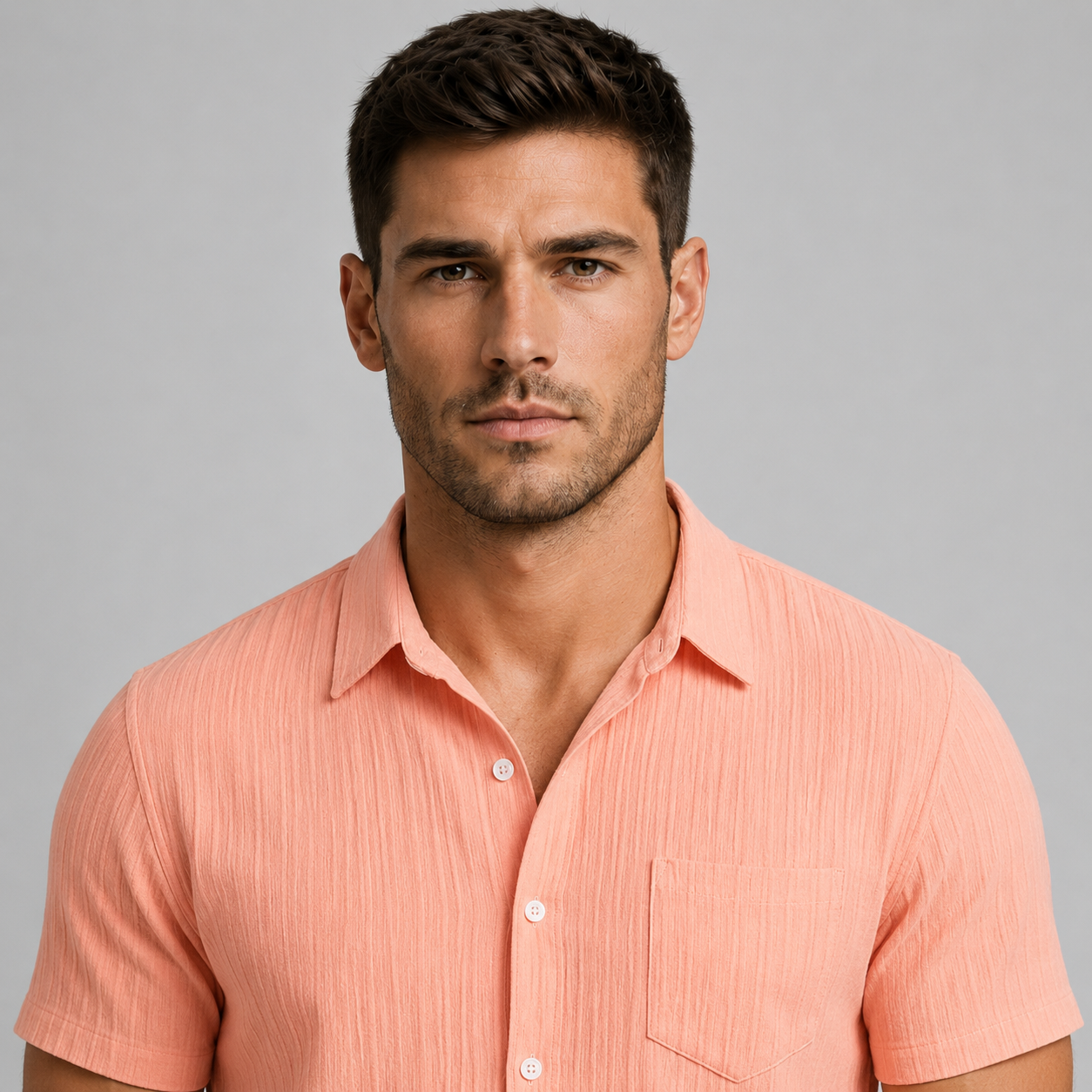 Men's Striped Short Sleeve Shirt