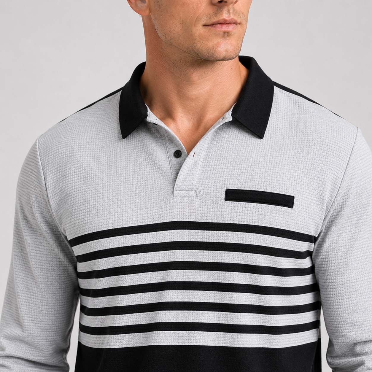 Men's Waffle Weave Polo Shirt