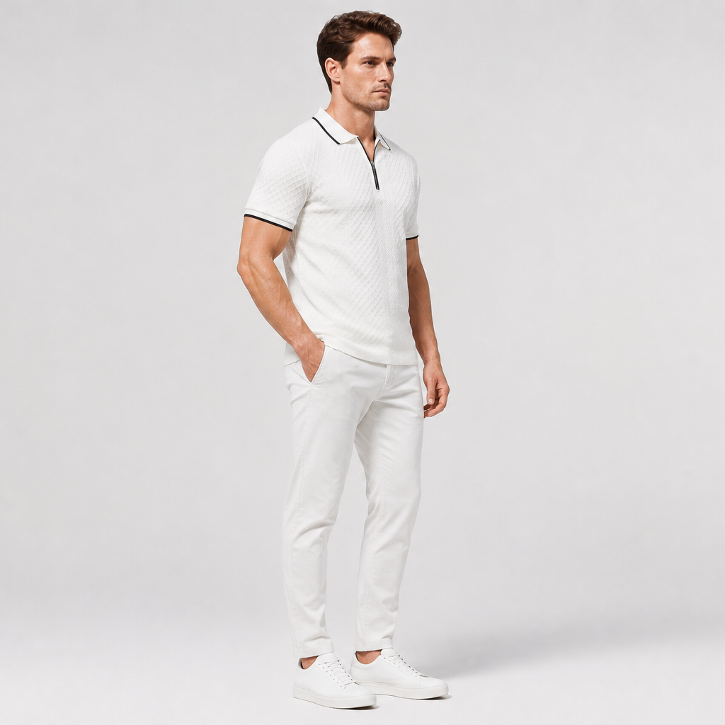 Men’s Modern Zip Polo Shirt