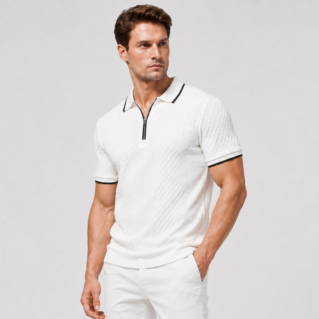 Men’s Modern Zip Polo Shirt