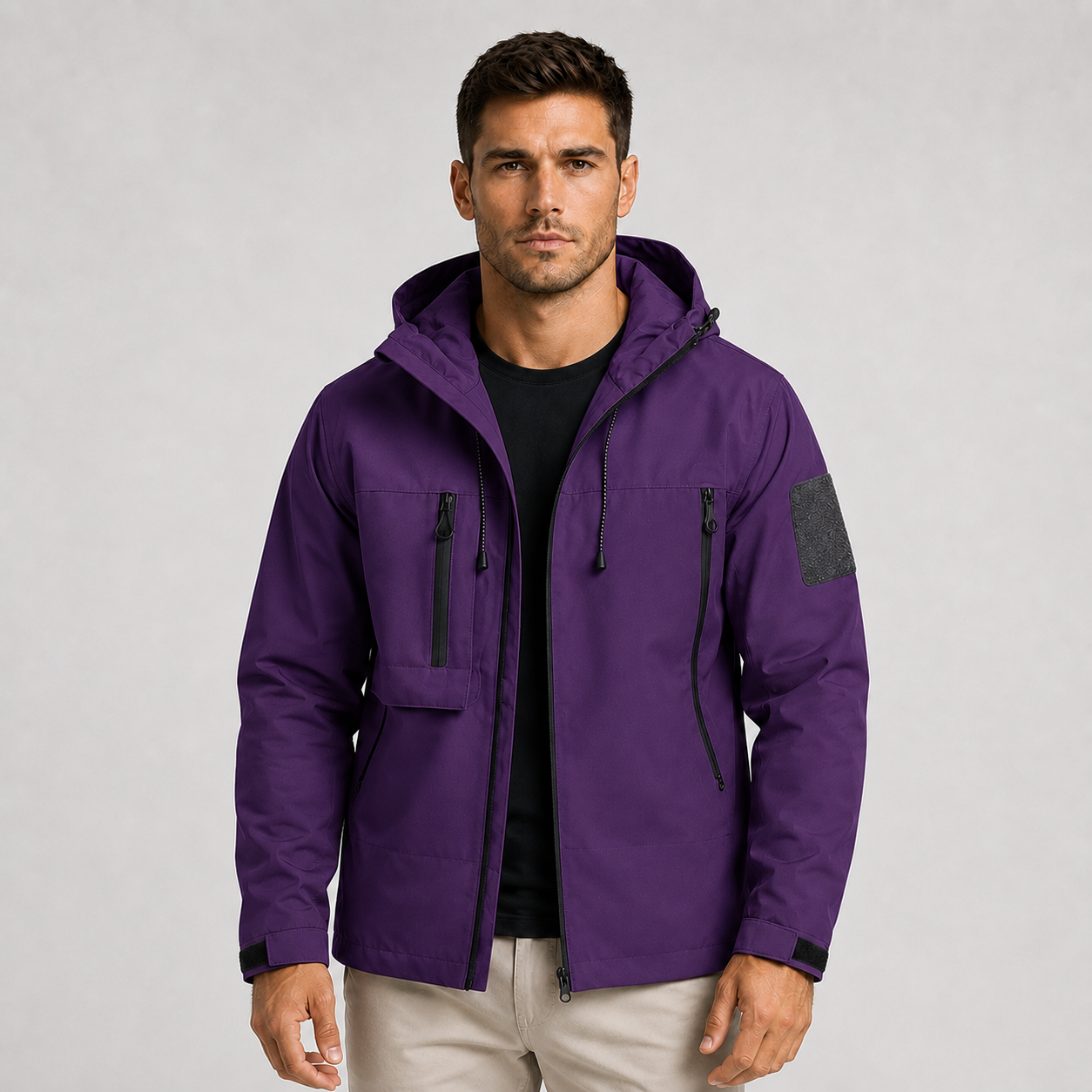 Men's Lightweight Hooded Windbreaker