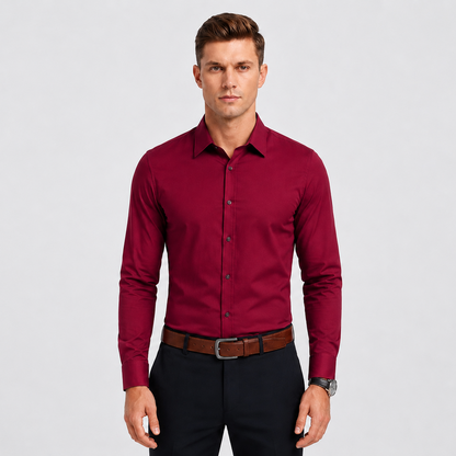 Men's Long-Sleeve Stretch Dress Shirt