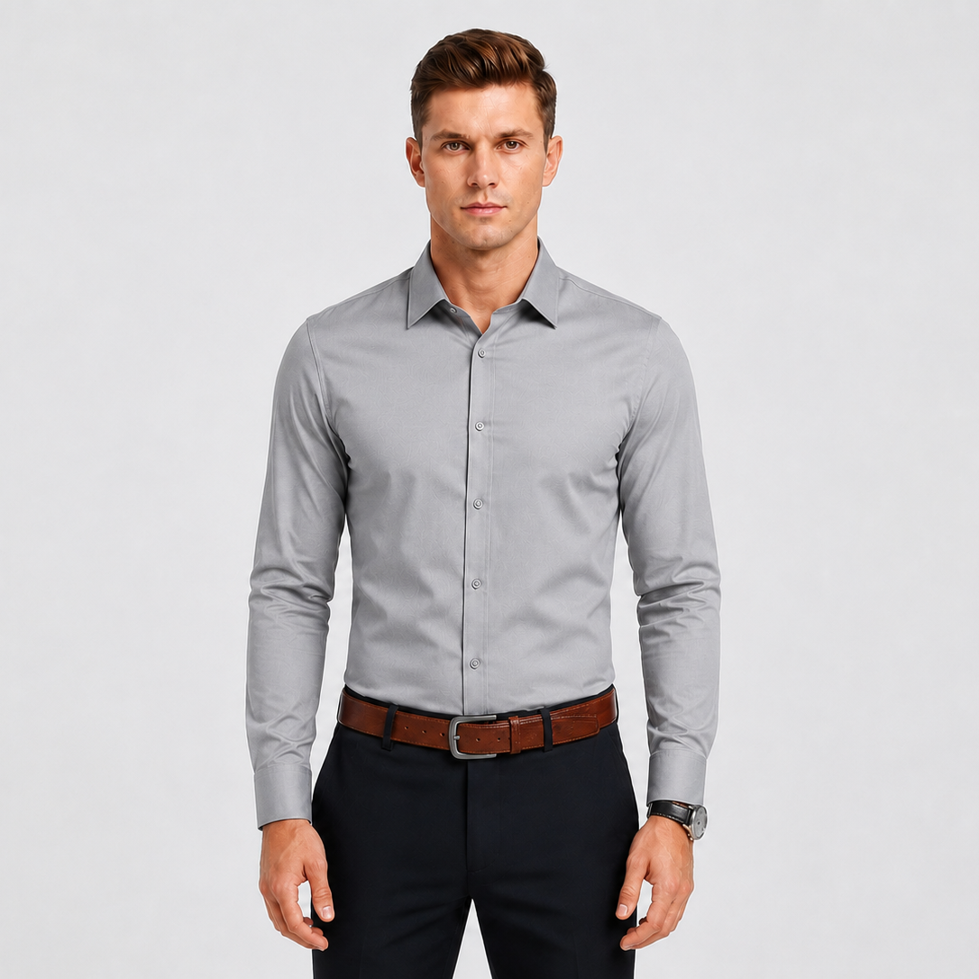 Men's Long-Sleeve Stretch Dress Shirt