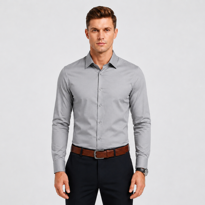 Men's Long-Sleeve Stretch Dress Shirt