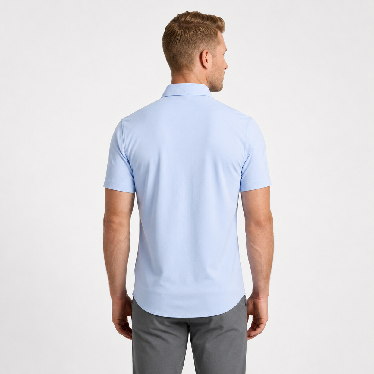 Men's Short-Sleeve Stretch Dress Shirt