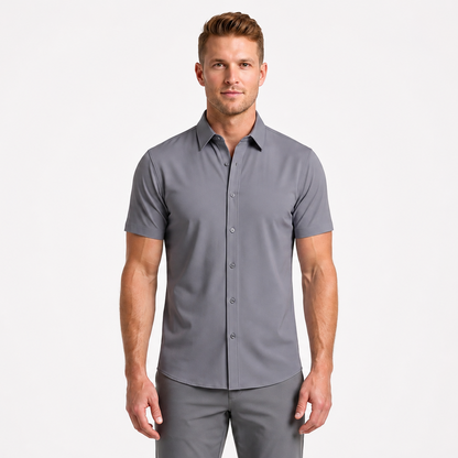 Men's Short-Sleeve Stretch Dress Shirt