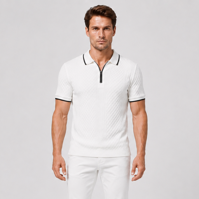 Men’s Modern Zip Polo Shirt