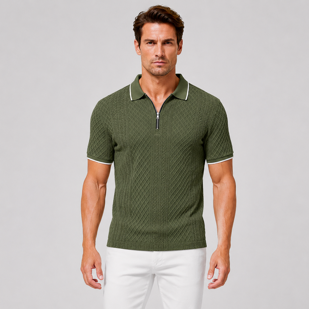 Men’s Modern Zip Polo Shirt